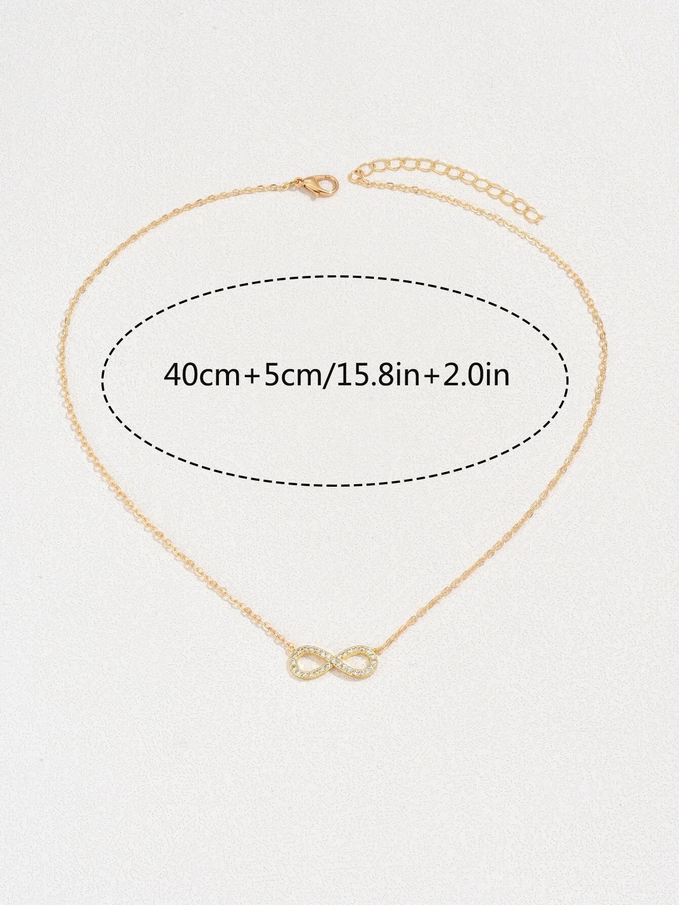 Cubic Zirconia Infinity Symbol Charm Necklace in Copper