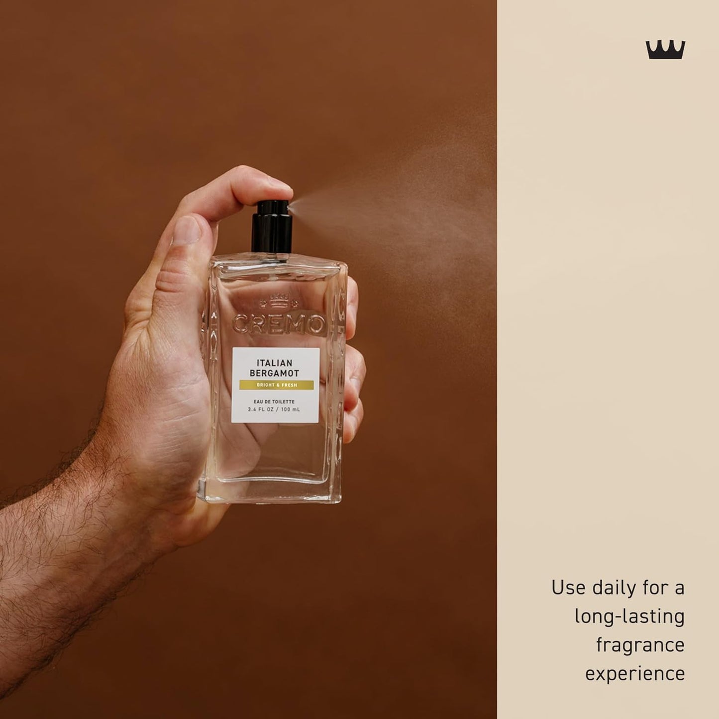 Cologne for Men - Italian Bergamot Spray Cologne for Men, a Combination of Italian Bergamot, Neroli Blossom, and Fresh Vetiver, 3.4 Fl Oz