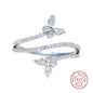Fashion Double Butterfly Ring for Women 925 Sterling Silver Clear Zircon Diamond Wedding Engagement Ring Gift Jewelry Wholesale