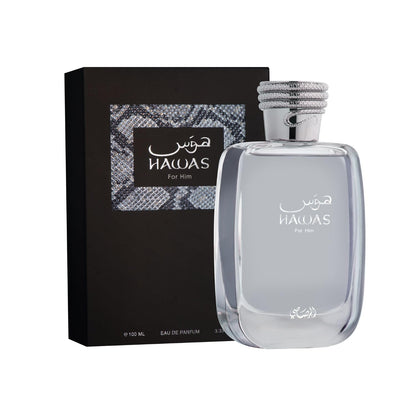 Hawas for Men Eau De Parfum Spray 100ML (3.4 Oz) - Long Lasting Arabian Perfume, Premium Perfume Men, Ideal for Special Occasions & Daily Elegance, a Bold and Captivating Fragrance