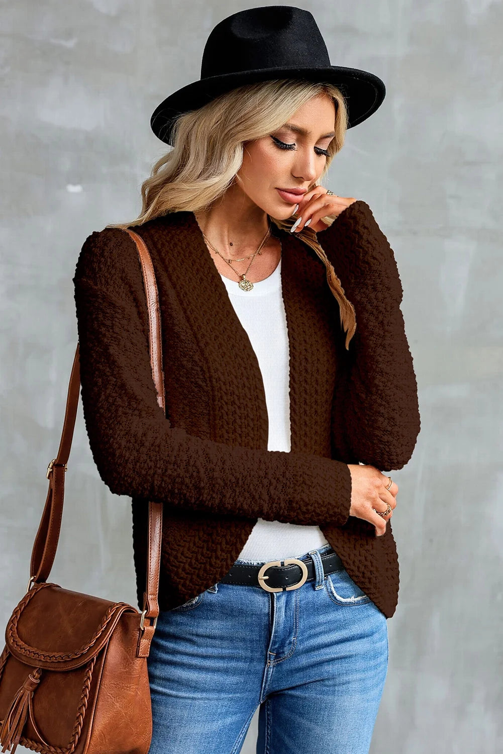 Women'S Sweaters Fashion Casual Open Front Long Sleeve Chunky Knit Cardigans Outerwear Coats