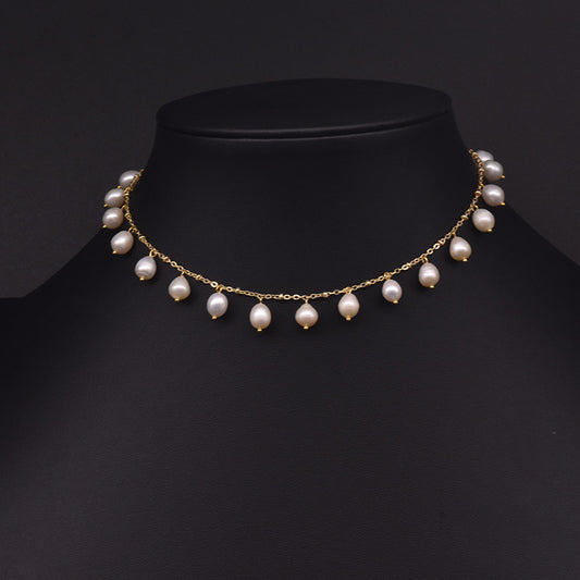 Women'S Fashion Natural Freshwater Pearl Tassel Necklace