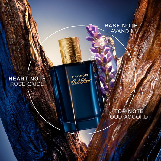 Davidoff Cool Elixir Parfum Intense – Woody Men'S Cologne – with Notes of Rose Oxide, Lavandin & Oud Accord – Long Lasting Fragrance