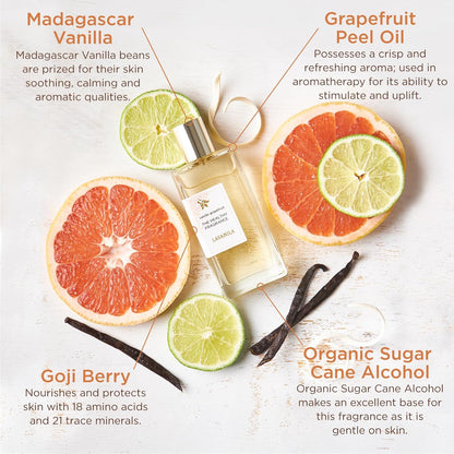 Vanilla Grapefruit Perfume for Women, 1.7 Fl Oz - Citrus, Warm Cedarwood & Soft Vanilla Fragrance, Clean and Natural Eau De Parfum Made in USA