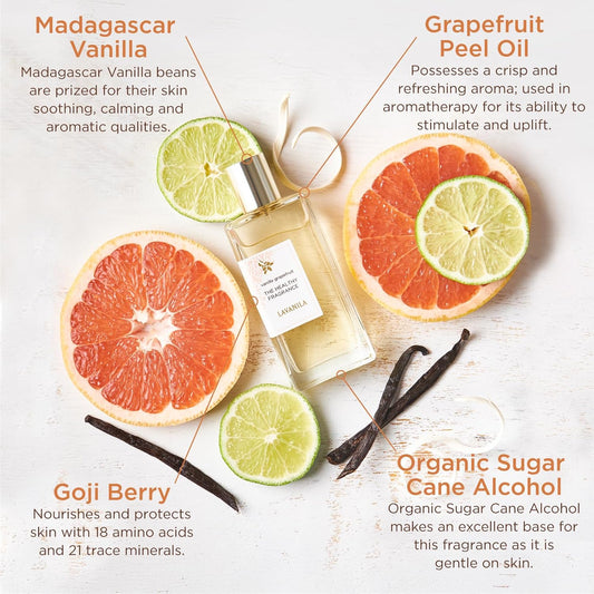 Vanilla Grapefruit Perfume for Women, 1.7 Fl Oz - Citrus, Warm Cedarwood & Soft Vanilla Fragrance, Clean and Natural Eau De Parfum Made in USA