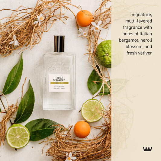 Cologne for Men - Italian Bergamot Spray Cologne for Men, a Combination of Italian Bergamot, Neroli Blossom, and Fresh Vetiver, 3.4 Fl Oz