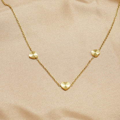 Lxalry 18K Gold Plated Stainless Steel Minimalist Heart Necklace & Earring Set For Women - Waterproof, Tarnish-Free, Hypoallergenic Gift For Birthday, Valentines Day, Wedding, Daily Wear